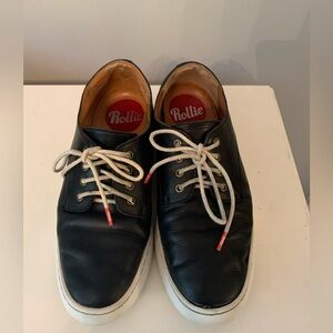 Rollie Australia Leather Sneakers Shoes, Size 7 Women’s. Black. Good condition.